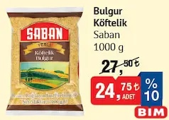 SABAN BULGUR KÖFTELİK 1000 G fiyat ve kampanya bilgisi